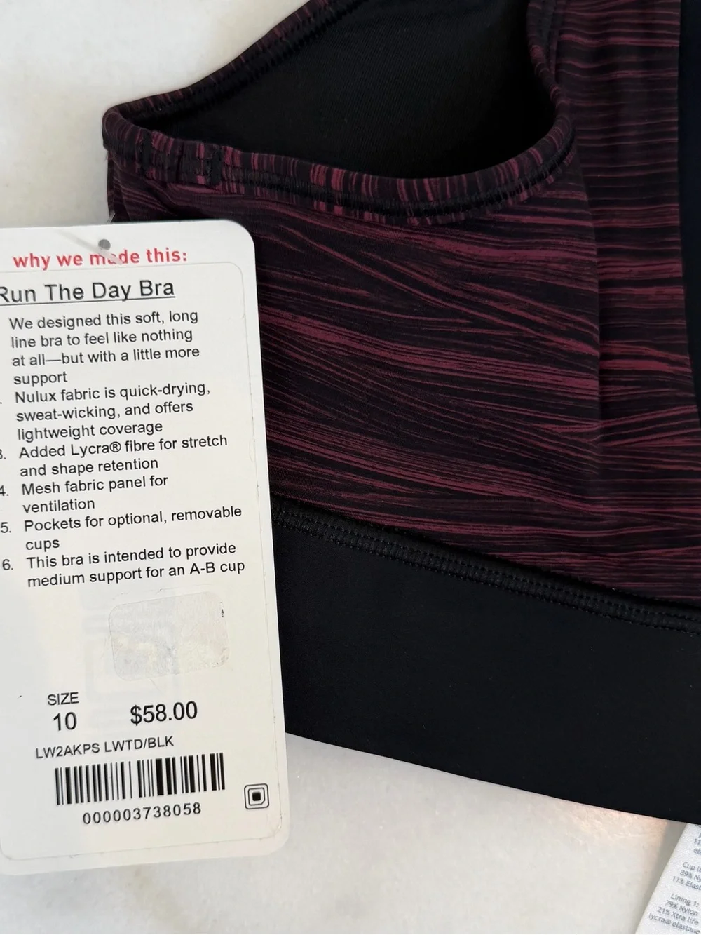 Lululemon Run The Day Sports Bra
